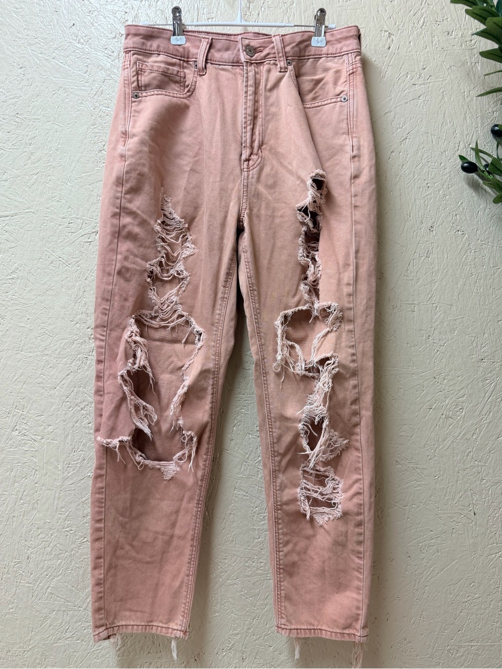 American Eagle Outfitters Distressed Blush Boyfriend Jeans